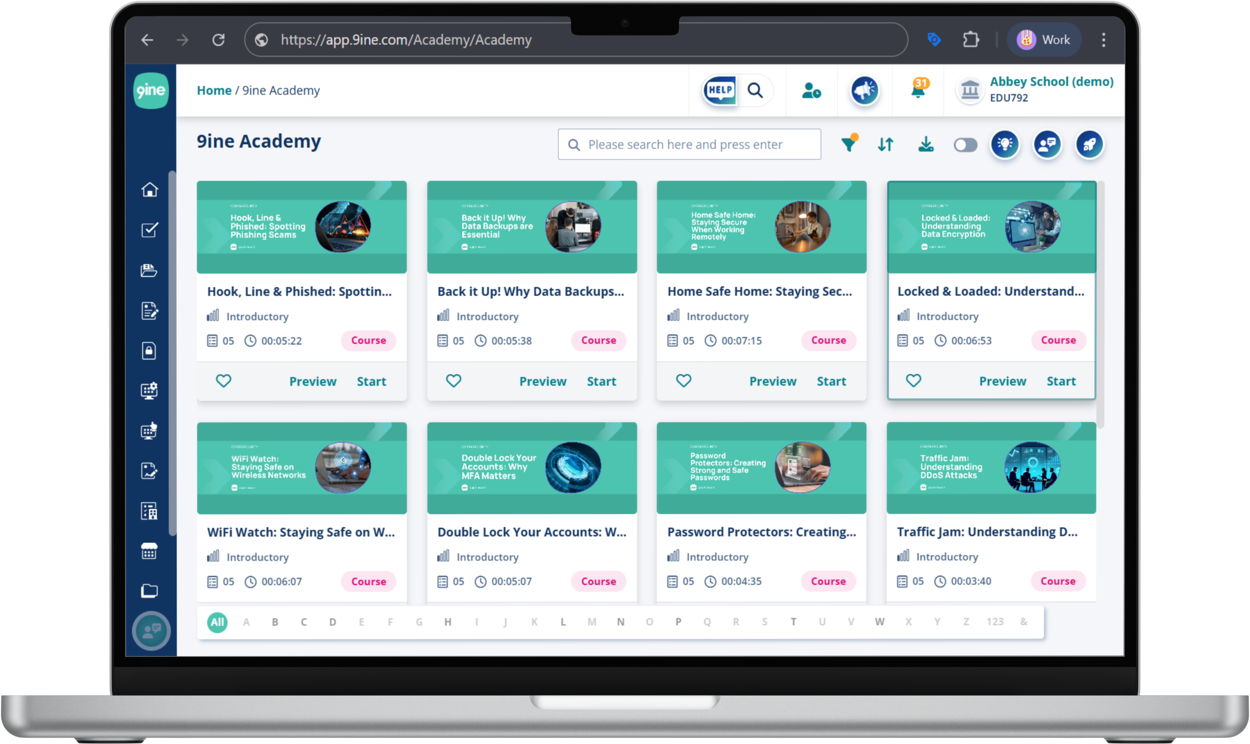 Academy LMS Mockup